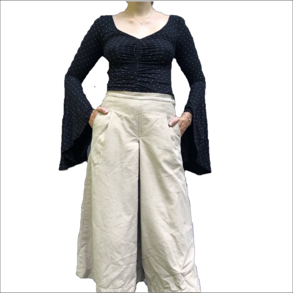 Wide leg high waisted pants